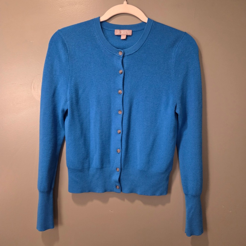 J.Crew Women's Lightweight Button Up Cardigan Size S Blue